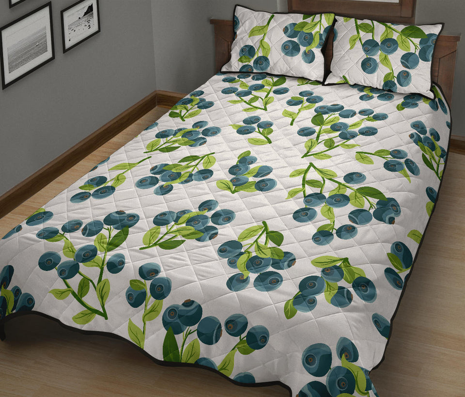 blueberry white background Quilt Bed Set