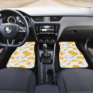 French Fries White Paper Box Pattern Front Car Mats