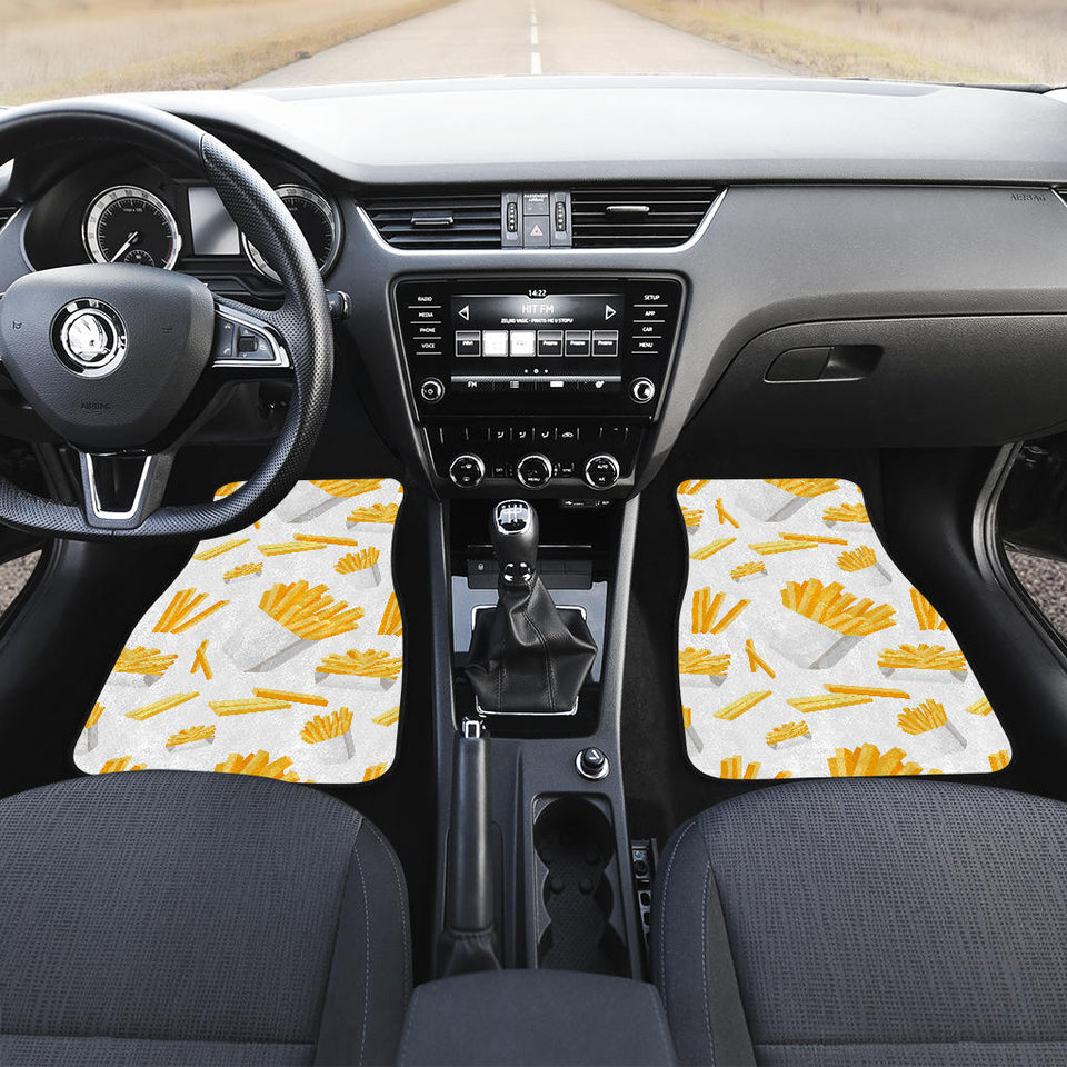 French Fries White Paper Box Pattern Front Car Mats