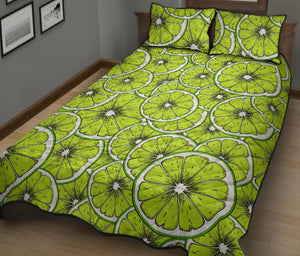 Slices of Lime design pattern Quilt Bed Set