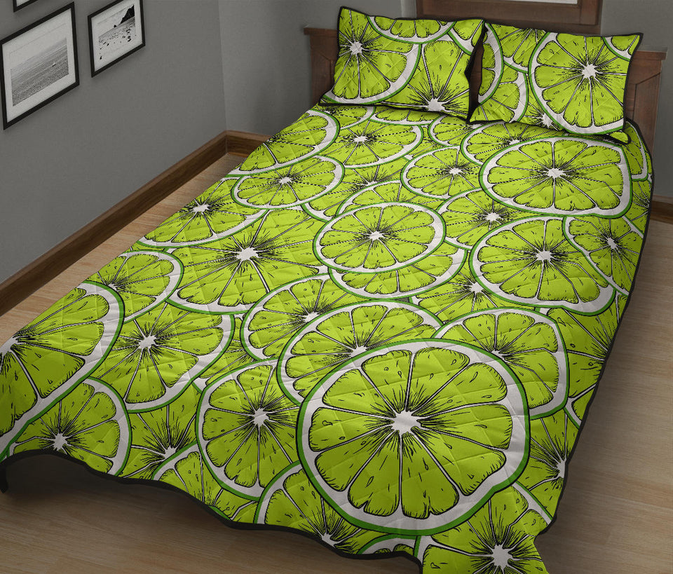 Slices of Lime design pattern Quilt Bed Set