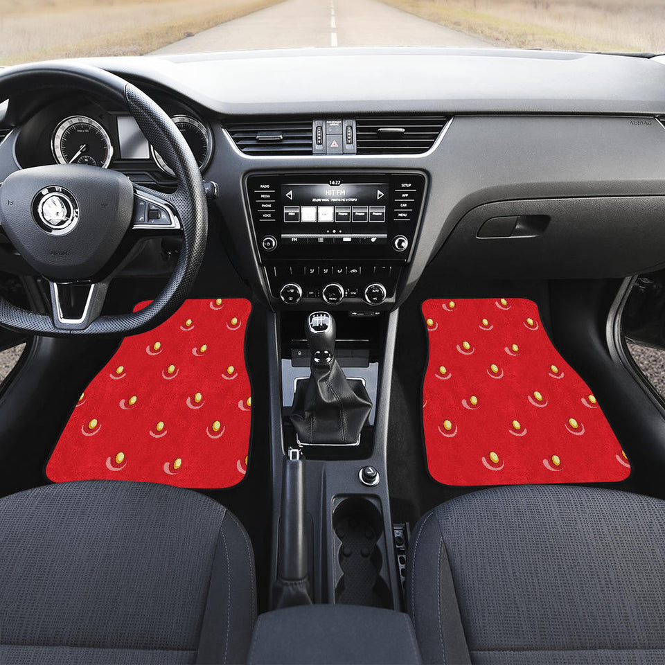 Strawberry Texture Skin Pattern Front And Back Car Mats