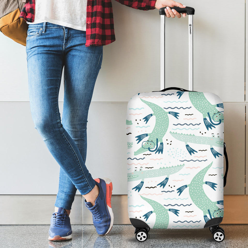 Crocodile Diver Pattern Luggage Covers