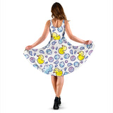 Duck Toy Pattern Print Design 01 Sleeveless Midi Dress