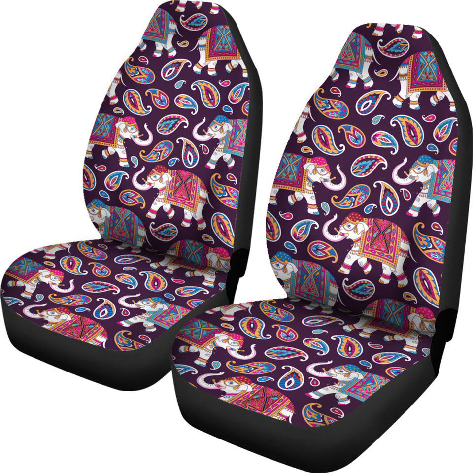 Elephant Indian Style Ornament Pattern Universal Fit Car Seat Covers
