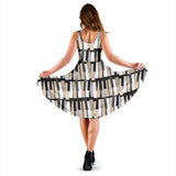 Piano Pattern Print Design 04 Sleeveless Midi Dress
