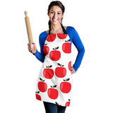 Red Apples White Background Adjustable Apron