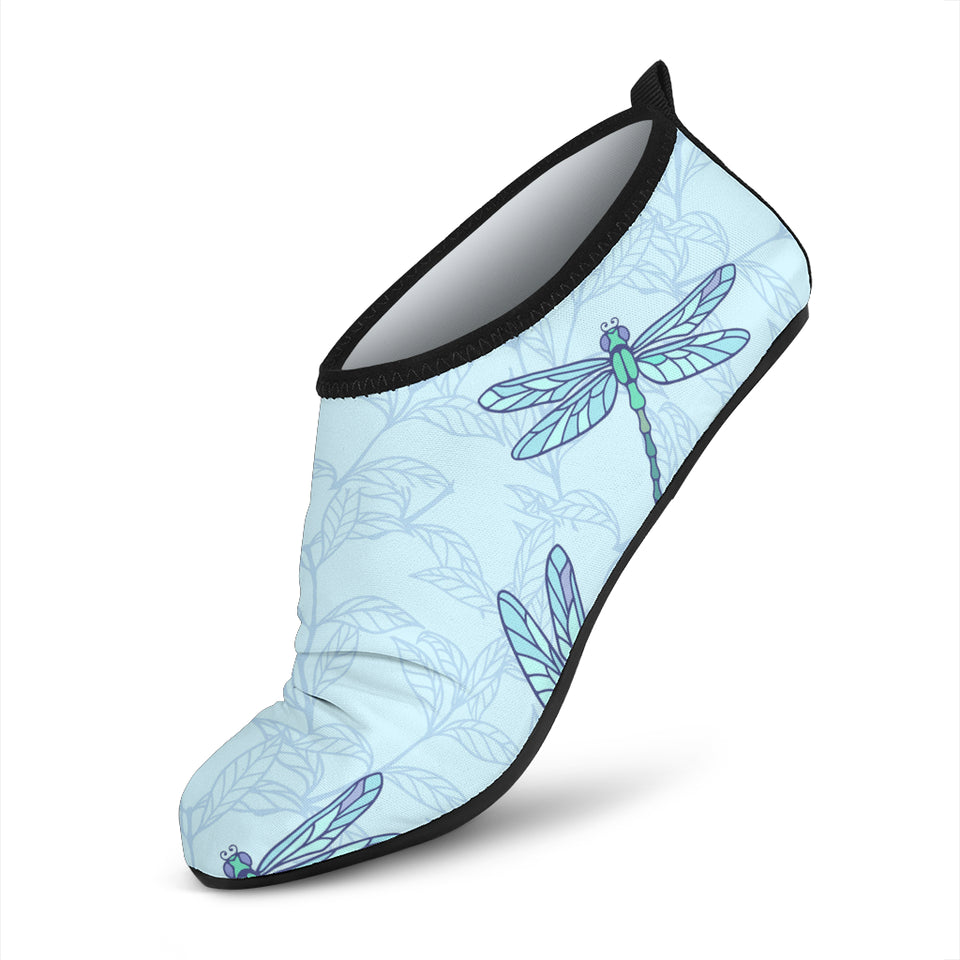 Dragonfly Pattern Blue Background Aqua Shoes