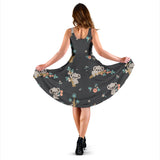 Cute Koala Pattern Sleeveless Midi Dress