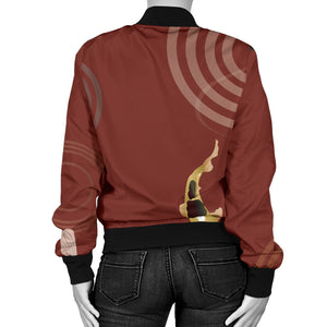 Koi Fish Carp Fish Red Background Women'S Bomber Jacket