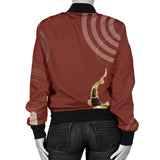 Koi Fish Carp Fish Red Background Women'S Bomber Jacket
