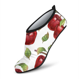 Red Apples Pattern Aqua Shoes