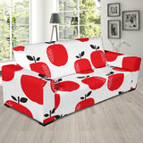 Red Apples White Background Sofa Slipcover