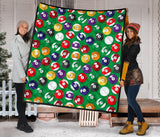 Billiard Ball Pattern Print Design 02 Premium Quilt