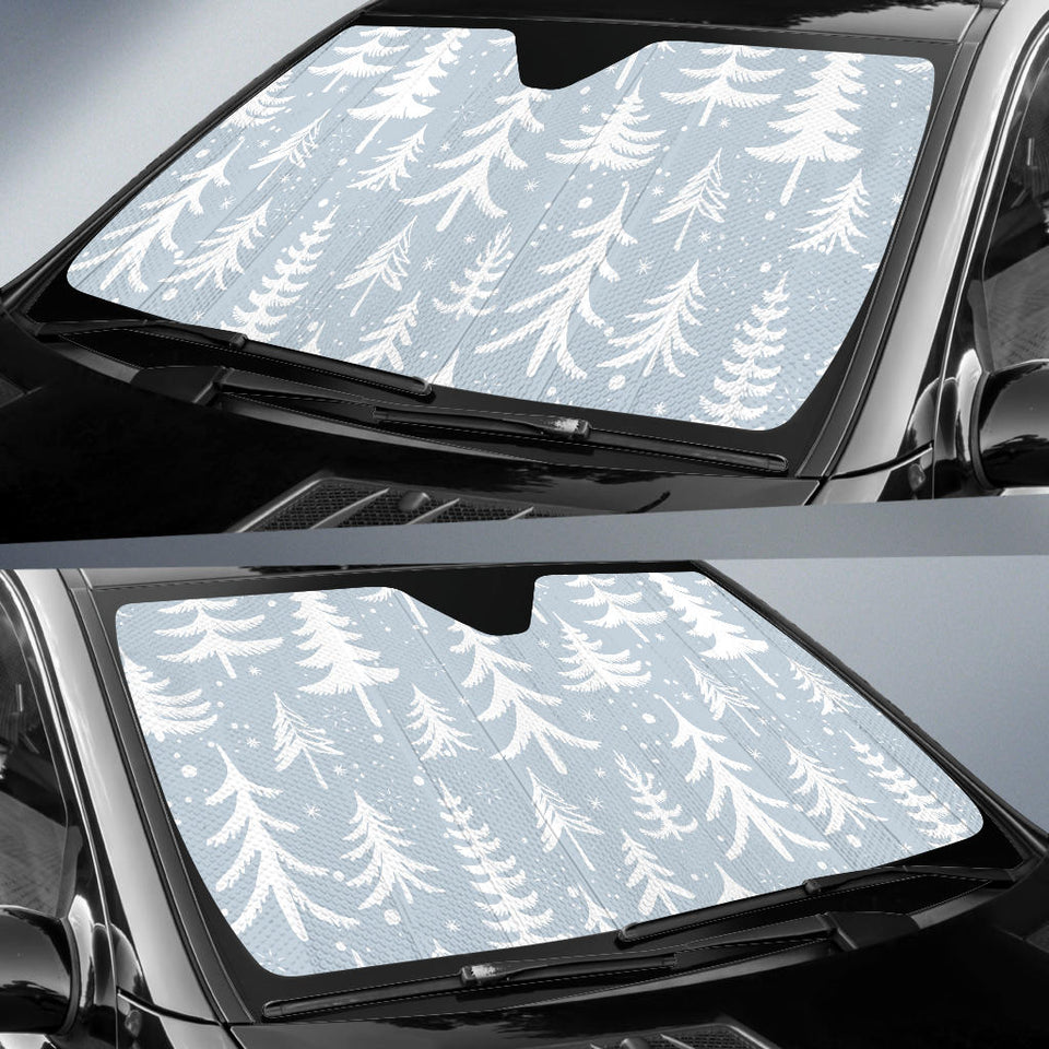Christmas Tree Winter Forest Pattern Car Sun Shade