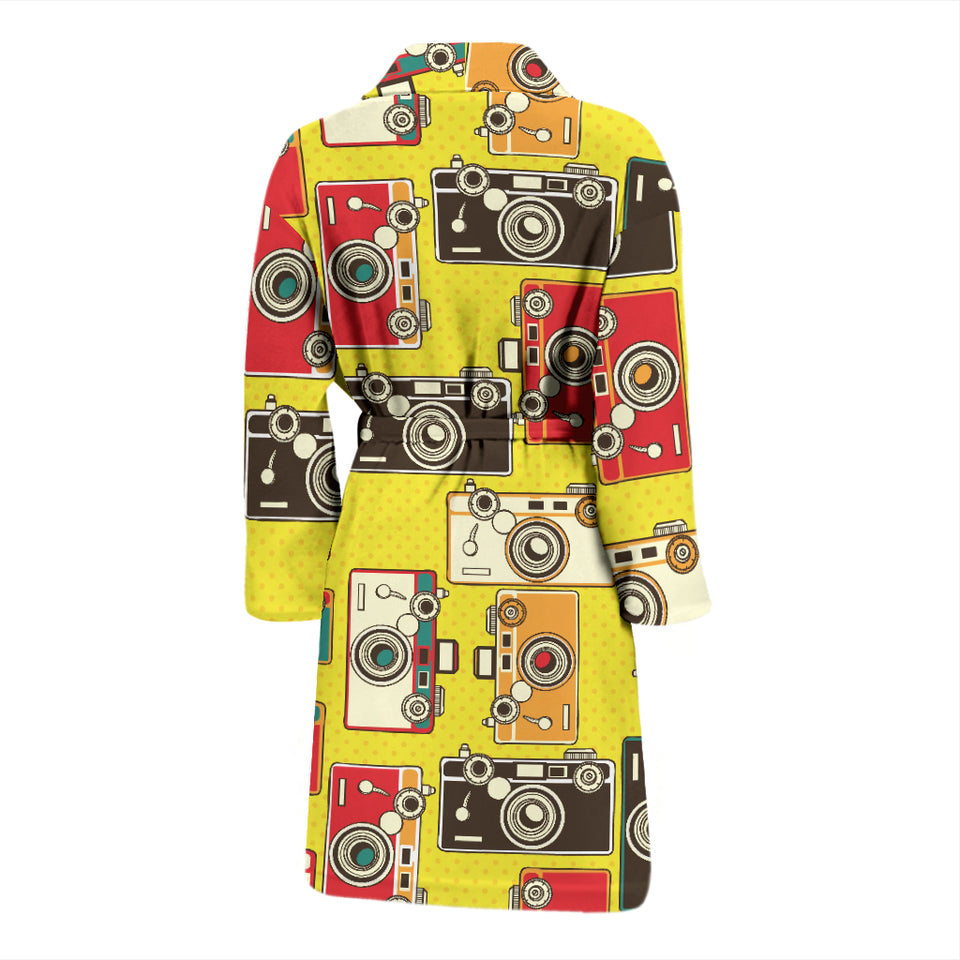Camera Pattern Print Design 02 Men's Bathrobe