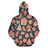 Christmas Gingerbread Cookie Pattern Zip Up Hoodie