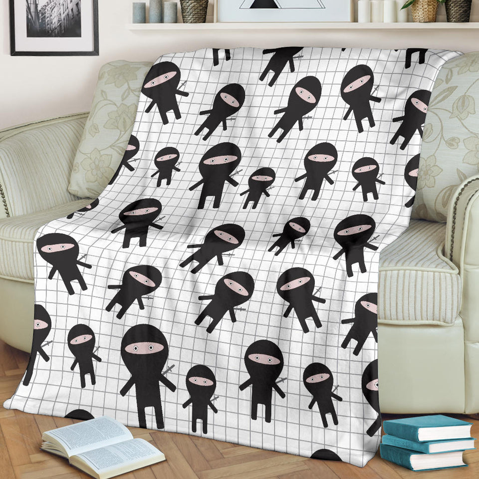 Ninja Pattern Plaid Background Premium Blanket