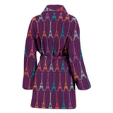 Eiffel Tower Pattern Print Design 05 Women's Bathrobe
