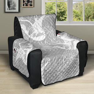 white swan gray background Recliner Cover Protector