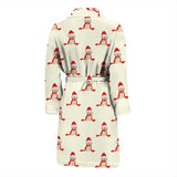Golden Retriever Pattern Print Design 01 Men's Bathrobe