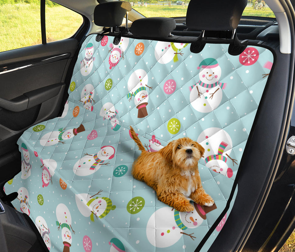 Cute Snowman Snowflake Pattern Dog Car Seat Covers