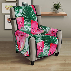 Watermelons tropical palm leaves pattern Chair Cover Protector