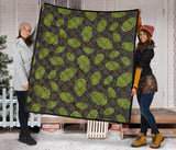 Hop Pattern Black Background Premium Quilt