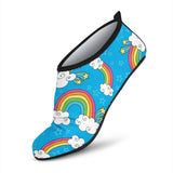 Rainbows Sky Clouds Pattern Aqua Shoes