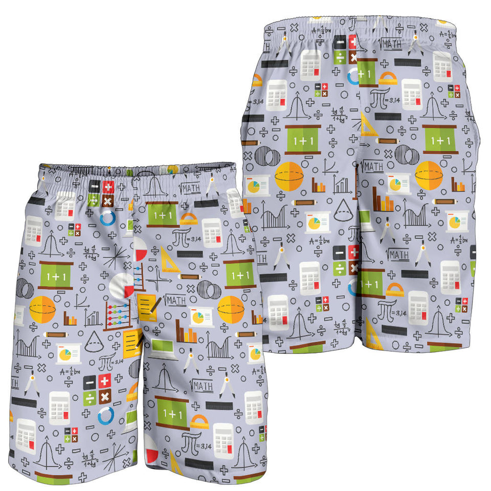 Math Pattern Print Design 04 Men Shorts
