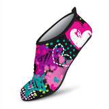 Heart Dot Wave Star Creative Design Pattern Aqua Shoes