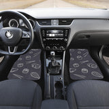 Sushi Pattern Black Background Front And Back Car Mats
