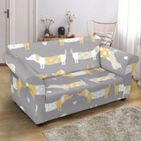 Cute Dachshund Dog Pattern Loveseat Couch Slipcover