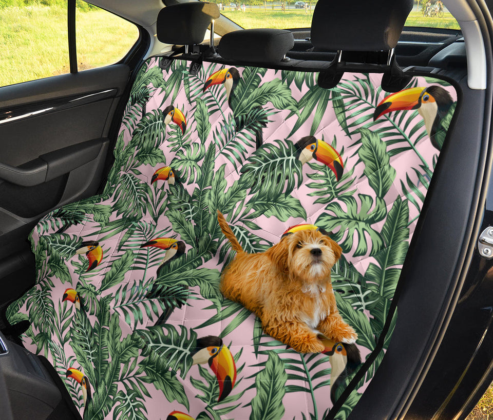 Toucan Tropical Green Jungle Palm Pattern Dog Car Seat Covers