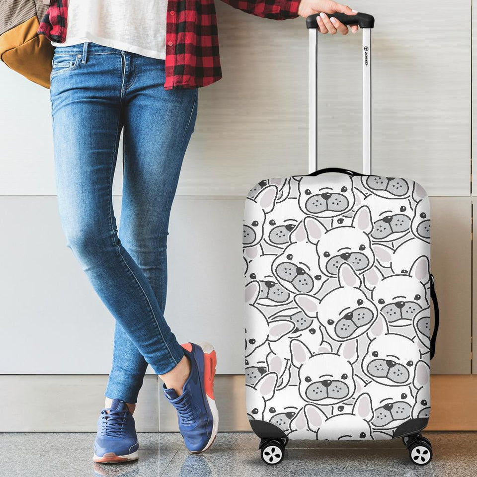Cute French Bulldog Head Pattern Cabin Suitcases Luggages