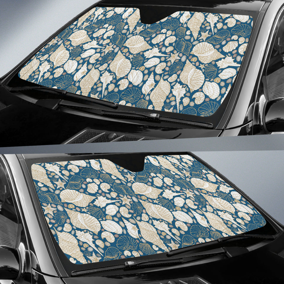 Shell Polynesian Tribal Design Pattern Car Sun Shade