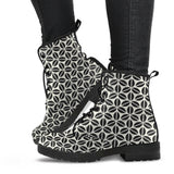 Coffee Bean Abstract Modern Pattern Leather Boots