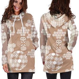 Beautiful Hexagon Japanese  Pattern Women'S Hoodie Dress