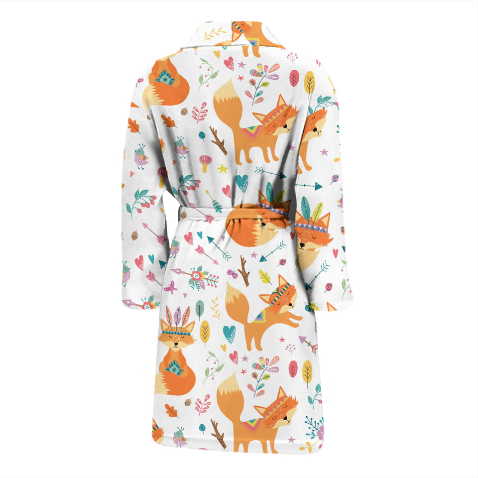 Cute Tribal Fox Pattern Men'S Bathrobe