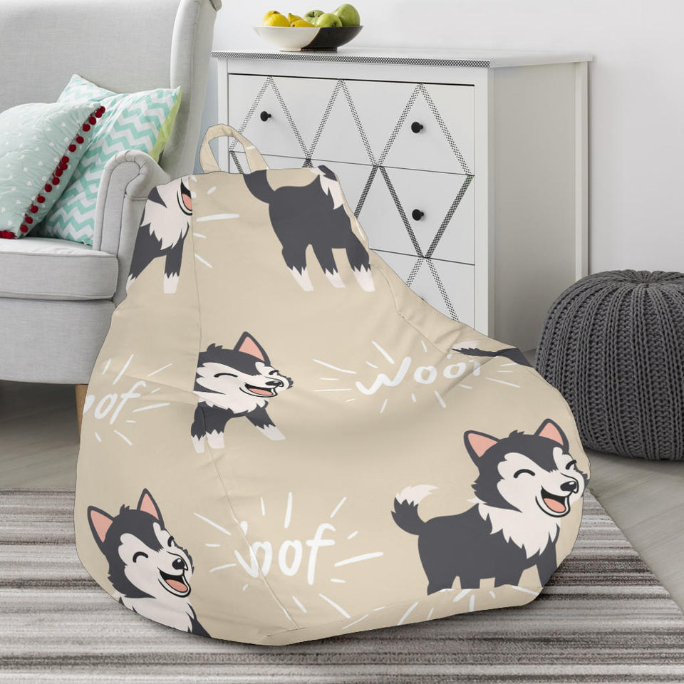 Cute Siberian Husky Bean Bag Cover