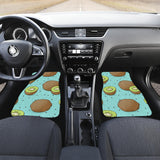 Kiwi Blue Background Front And Back Car Mats