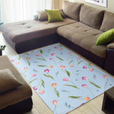 Watercolor Tulips Pattern Area Rug