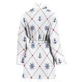 Anchor Rudder Nautical Design Pattern Women'S Bathrobe