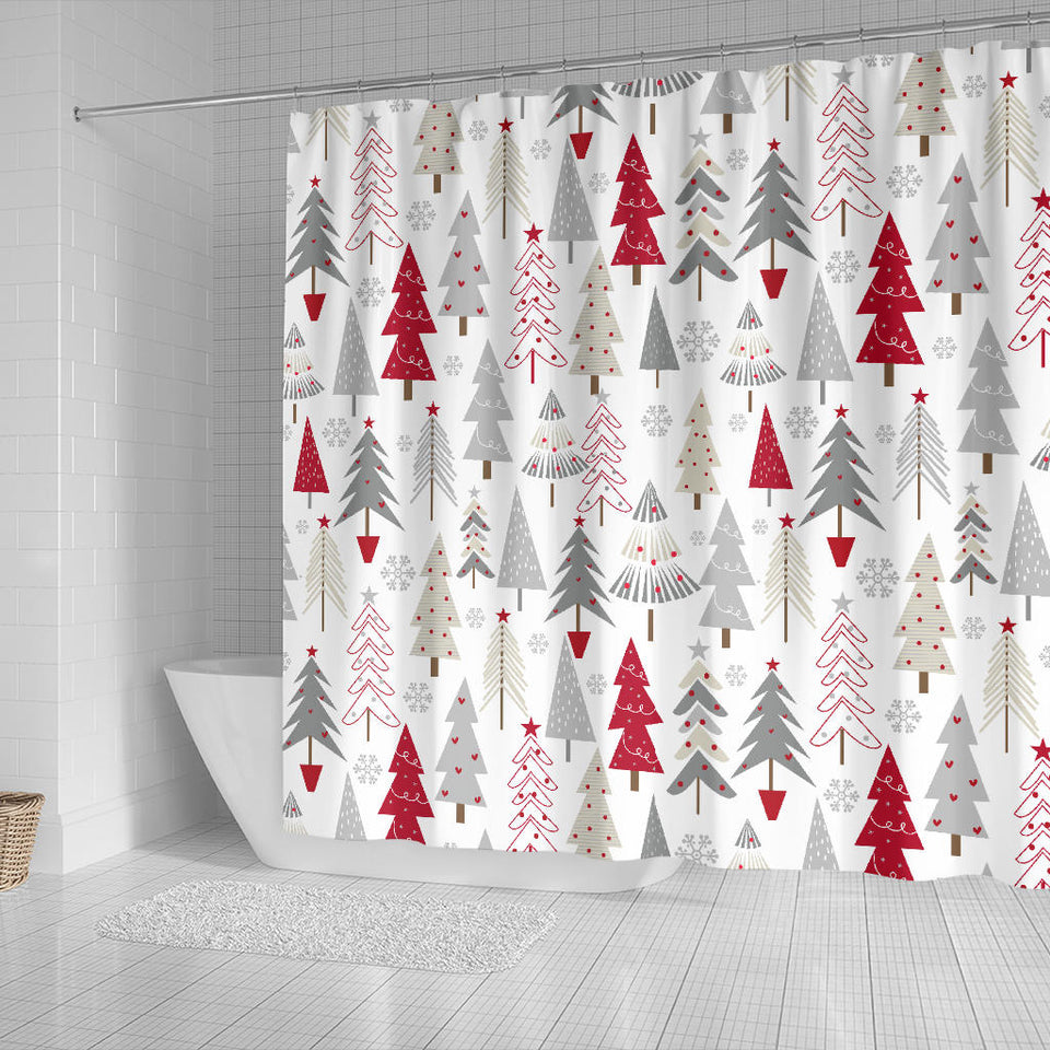 Cute Christmas Tree Pattern Shower Curtain Fulfilled In US