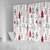 Cute Christmas Tree Pattern Shower Curtain Fulfilled In US