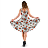 Ladybug Pattern Print Design 05 Sleeveless Midi Dress