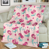 Cute Little Mermaid Pattern Premium Blanket