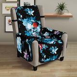 Skull flower roses leave pattern Chair Cover Protector