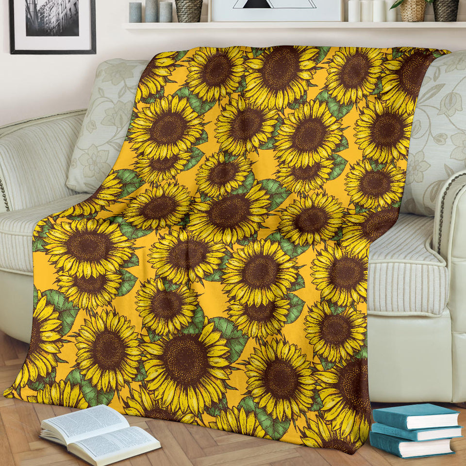 Sunflower Pattern Premium Blanket