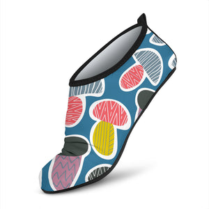 Colorful Mushroom Design Pattern Aqua Shoes